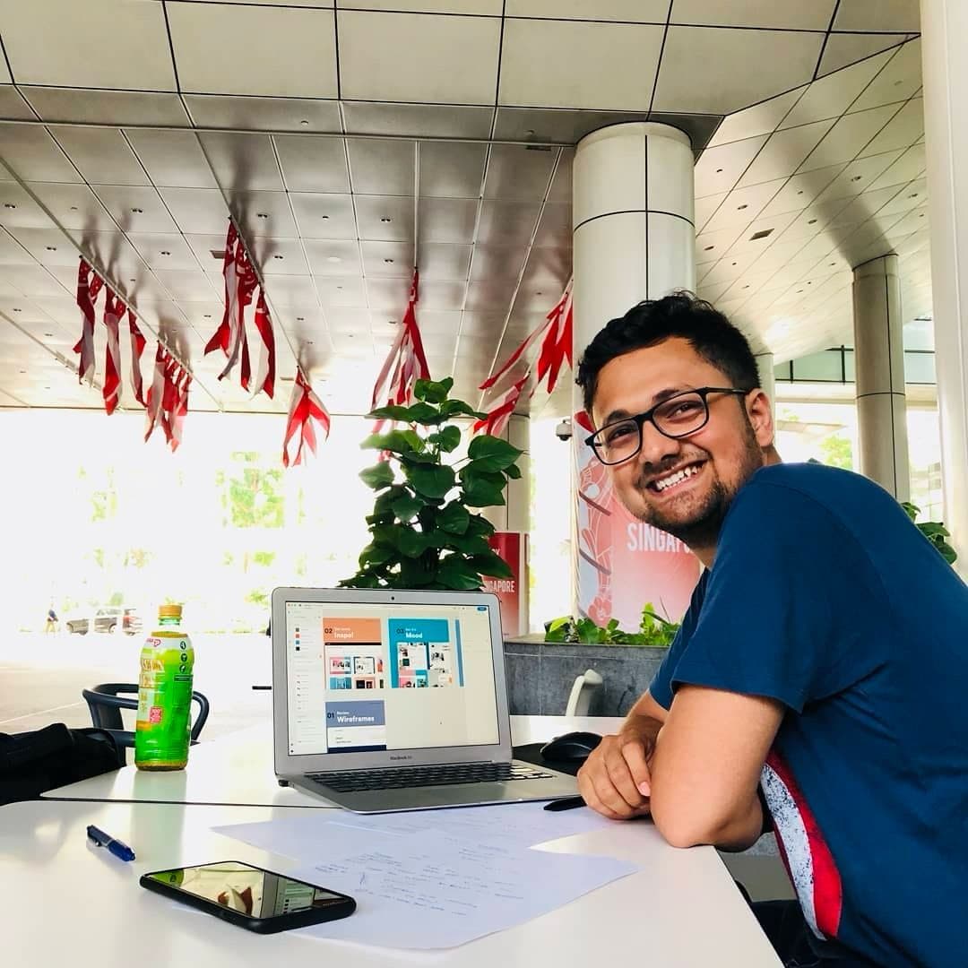 Abhishek Dutta working on product wireframes